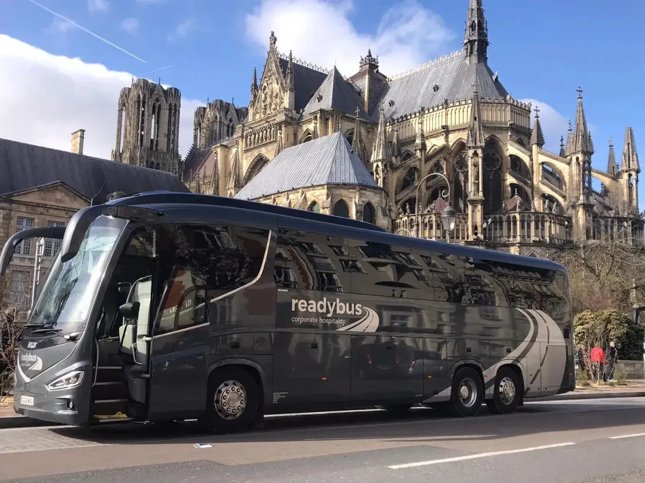 Readybus outside cathedral